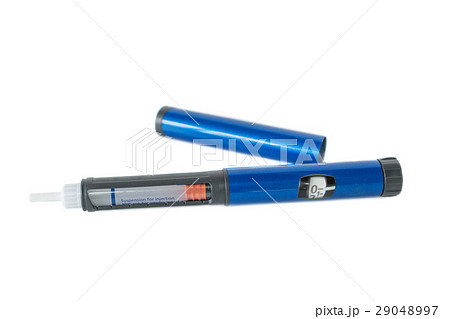 Insulin injection pen on white background 29048997