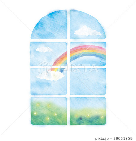 虹の窓のイラストのイラスト素材