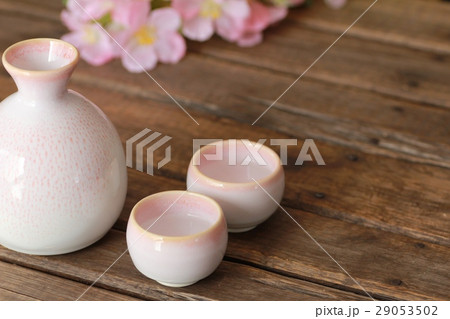 花見イメージの日本酒セット 29053502