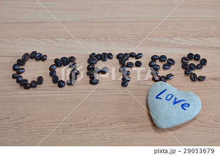 heart stone and coffee beans heart stone and coffee beans 29053679