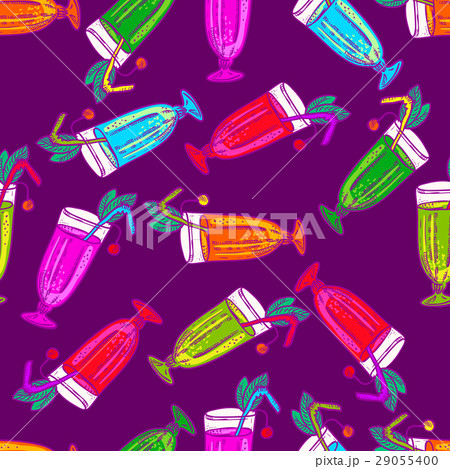 Seamless pattern of smoothie coctails Seamless pattern of smoothie coctails 29055400