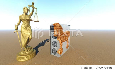 Trojan horse and computer. Law conception. 3d Trojan horse and computer. Law conception. 3d 29055446