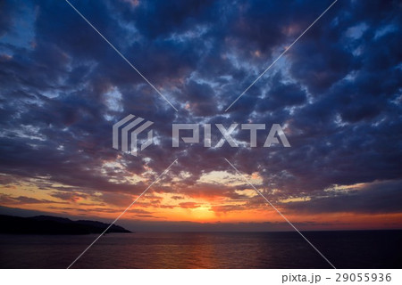 大浜海浜公園の夕日01 29055936