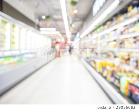 Abstract blurred supermarket aisle with colorful Abstract blurred supermarket aisle with colorful 29056682