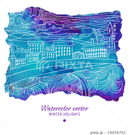 Winter abstract drawing card 29056702