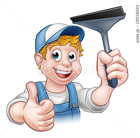 Window Cleaner Holding Squeegee 29058093