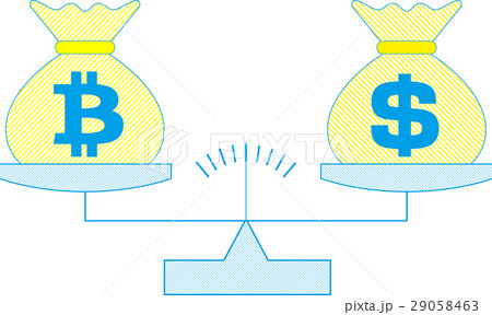 天秤_イラスト_ビットコインイメージ 天秤_イラスト_ビットコインイメージ 29058463