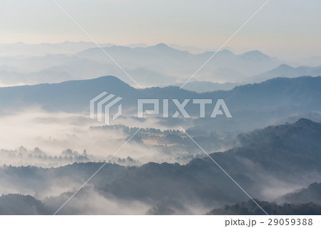 九十九谷 早朝風景 （千葉県君津市鹿野山） 2017年3月撮影 29059388