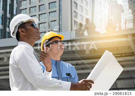 Engineer and Architect working at Construction Engineer and Architect working at Construction 29061815