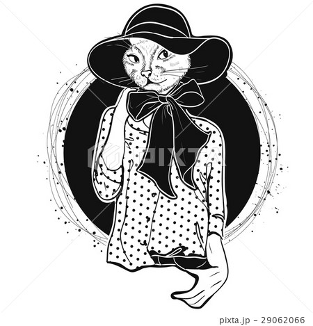 Vector elegant woman with cats head 29062066