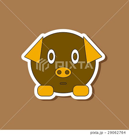 paper sticker on stylish background Kids toy pig paper sticker on stylish background Kids toy pig 29062764
