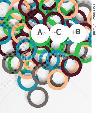 3d rings on grey. Geometrical modern abstract 29063493