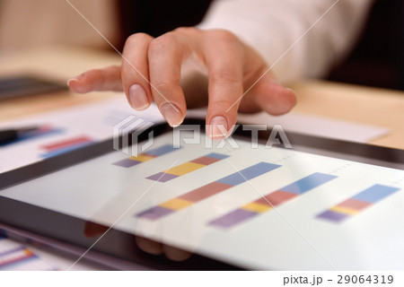 Tablet with financial charts 29064319