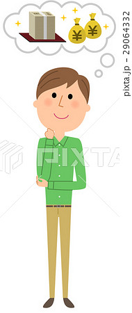 若い男性　大金を想像 29064332