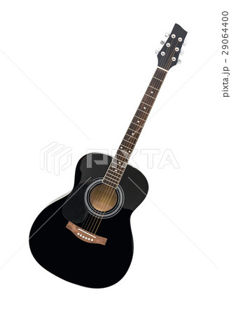 Black Classical Acoustic Guitar Isolated on White 29064400