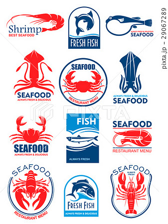 Seafood vector icons for restaurant menu 29067289