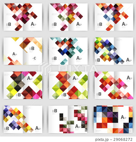 Set of square geometrical business brochure Set of square geometrical business brochure 29068272