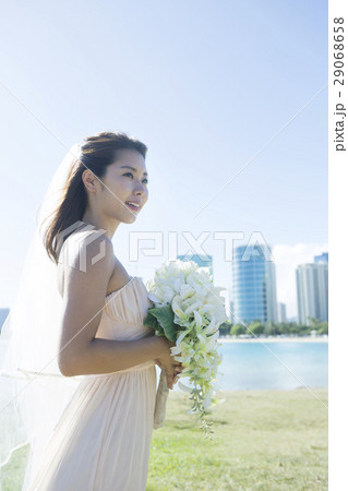 ブーケを持つ20代女性花嫁 ブーケを持つ20代女性花嫁 29068658
