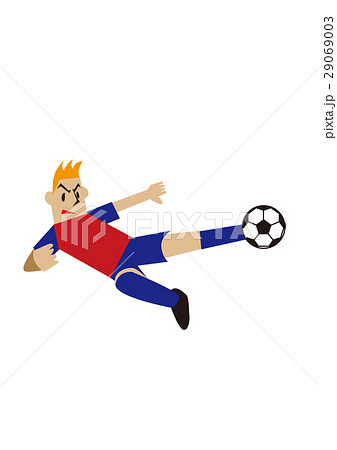 ボレーシュートするサッカー選手 フットボールのイラスト素材 29069003 Pixta