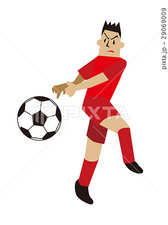ボールを蹴るサッカー選手 フットボールのイラスト素材