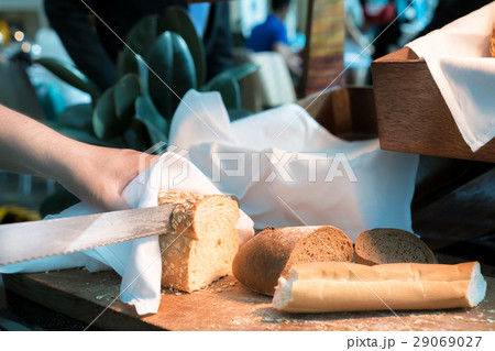 Setting of the table with food for breakfast 29069027