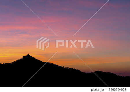 mountain siluate on twilight sky after sunset 29069403