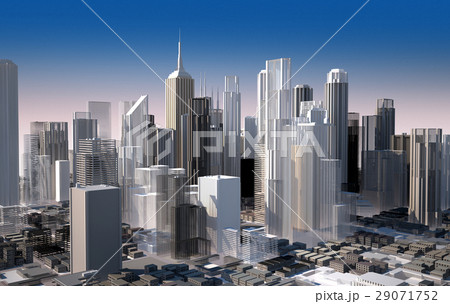 Modern cityscape in daylight. Close up view. 29071752