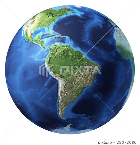 Earth globe, realistic 3 D rendering. South America view. 29072086