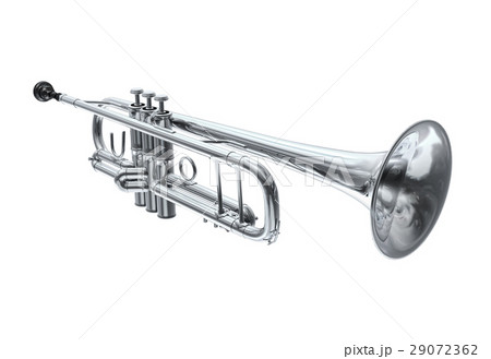 Silver trumpet, perspective view.のイラスト素材 [29072362