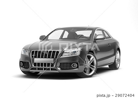 Black sport coupe car, on white beckground. 29072404