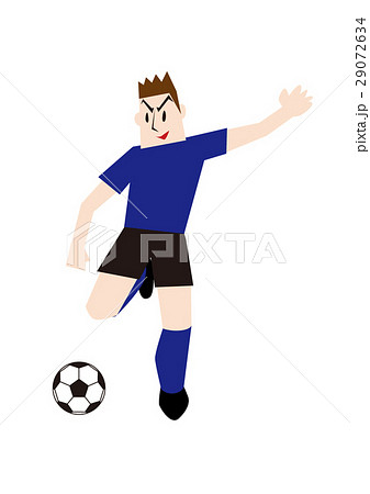 シュートするサッカー選手 フットボールのイラスト素材
