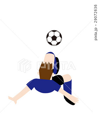 オーバーヘッドキックをするサッカー選手 フットボールのイラスト素材