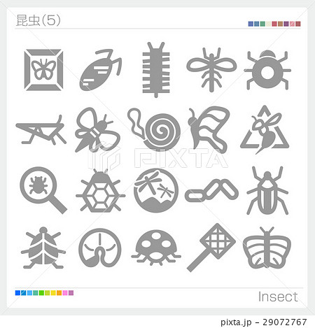 昆虫 シルエットのイラスト素材