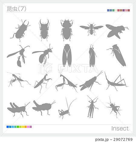 昆虫 シルエットのイラスト素材
