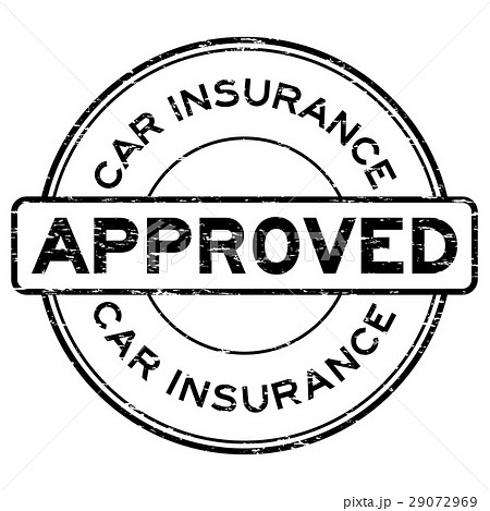 Grunge black car insurance approve rubber stamp 29072969