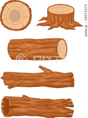 Wooden Log Collectionのイラスト素材