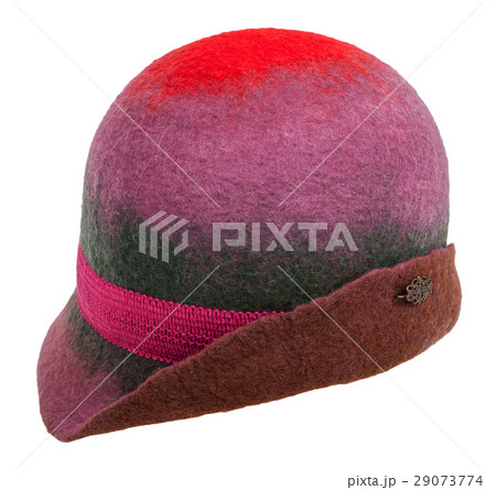 handmade felt cloche hat isolated on white 29073774