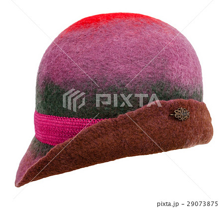 side view of handmade felt woman's cloche hat 29073875