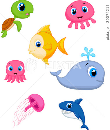 Sea life cartoon set 29074215