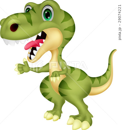 Cute tyrannosaurus cartoon waving hand 29074221