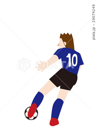 ボールを蹴る瞬間のサッカー選手 フットボールのイラスト素材 29074249 Pixta