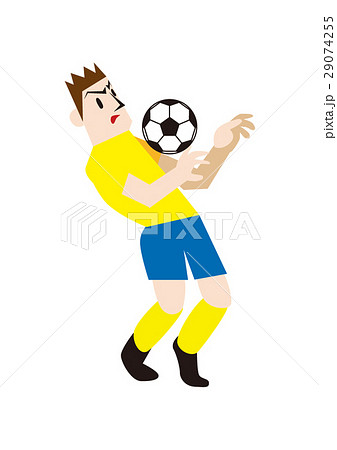 胸トラップをするサッカー選手 フットボールのイラスト素材