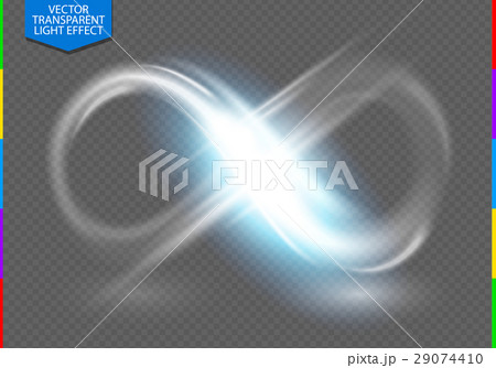 Blue neon smooth light line infinity symbol glow Blue neon smooth light line infinity symbol glow 29074410
