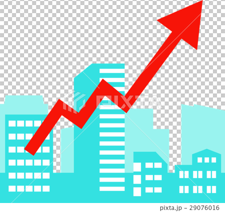 土地 建物の価格上昇のイメージのイラスト素材