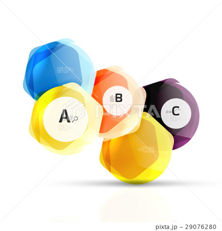Shiny style modern geometrical hexagons web boxes 29076280