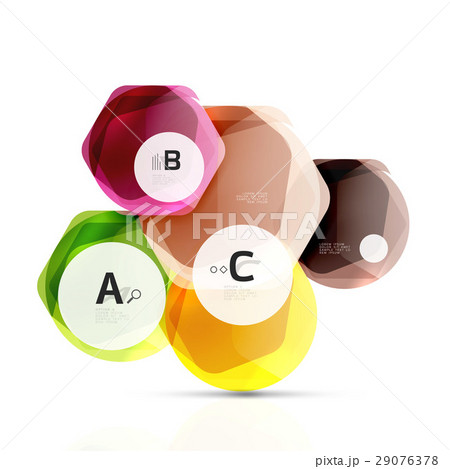 Glass color hexagons. Glossy plastic hexagon 29076378
