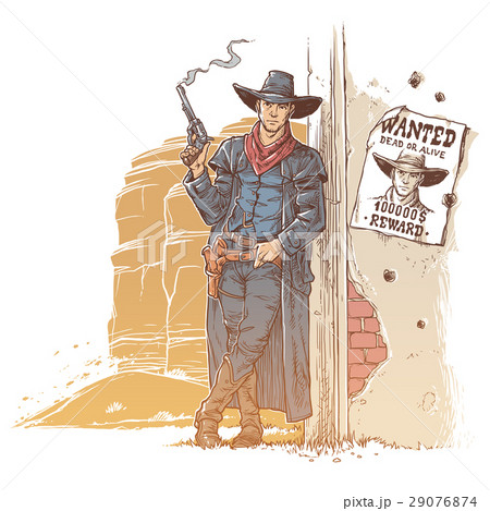 Robber with a smoking gun 29076874