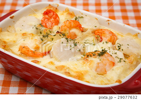 エビとホタテのマカロニグラタン 29077632