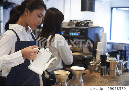 カフェで働く女性 スタッフ カフェで働く女性 スタッフ 29078579