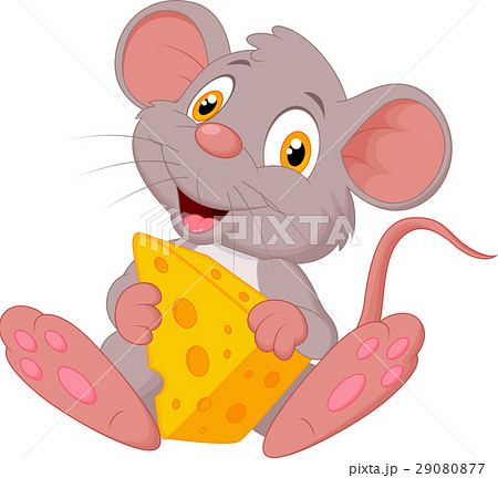 Cute mouse cartoon holding cheese Cute mouse cartoon holding cheese 29080877